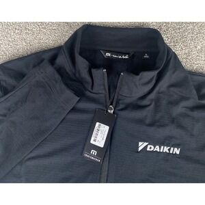 Travis Mathew Crestview 1/4 Zip Black Daikin Logo Men XL Performance Preppy Golf